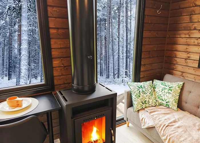 Lapland Riverside Cabin 7 Puolukka, Yllaes, Tiny Home With Sauna, Fireplace, Terrace, Bbq, Wifi, Ski, Fishing, Pets Ok