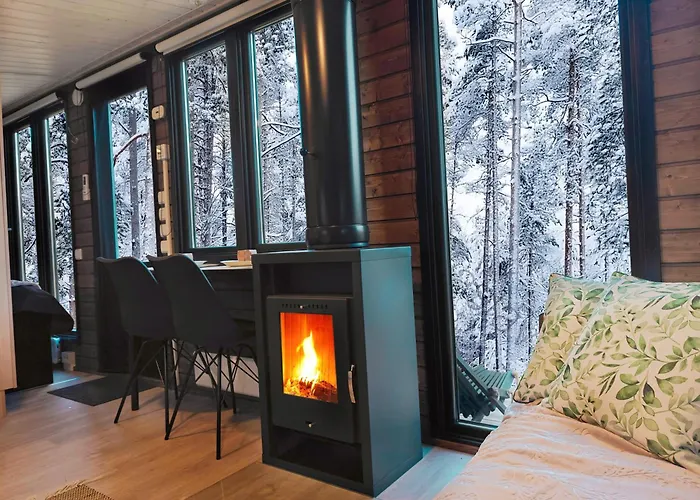 Lapland Riverside Cabin 7 Puolukka, Yllaes, Tiny Home With Sauna, Fireplace, Terrace, Bbq, Wifi, Ski, Fishing, Pets Ok